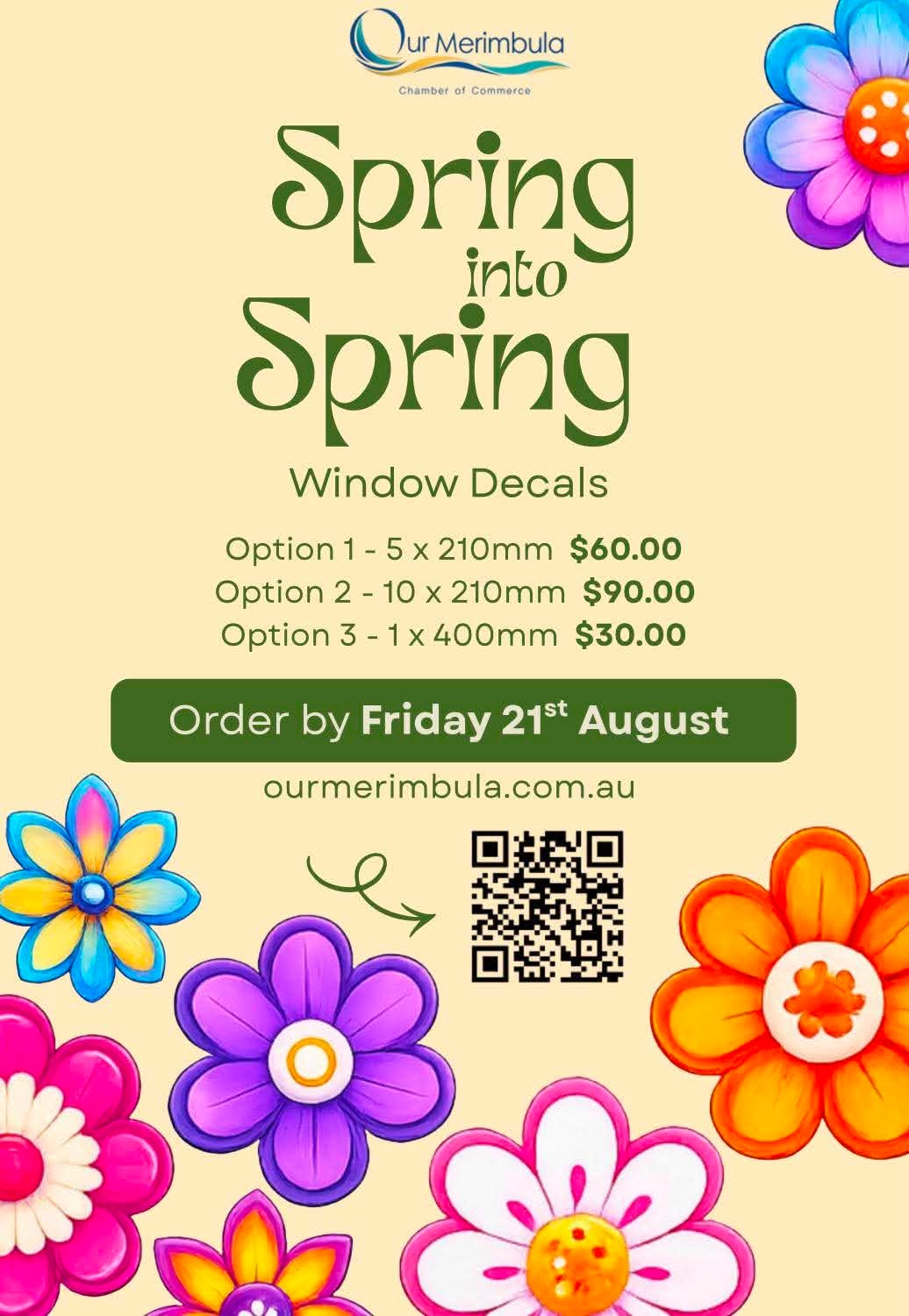 Spring into Spring Window Decals – Option 3 (1 x 400mm)